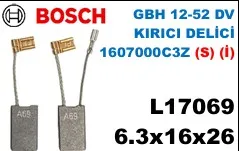 6.3x16x26 (S) (İ) L17069 GBH 12-52 DV KIRICI DELİCİ 1607000C3Z (S) (İ)