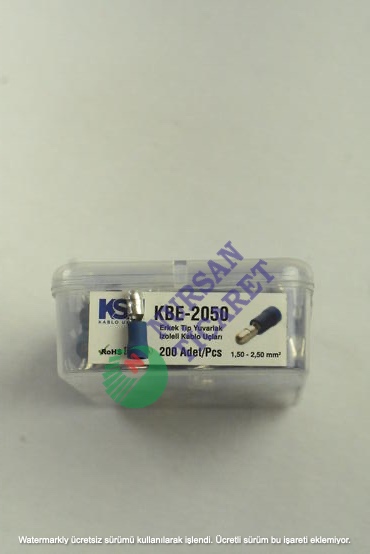 NRS 474 KBE 2050 (1,50-2,50)  ERKEK TİP YUVARLAK İZOLELİ KABLO UCU 200 ADET