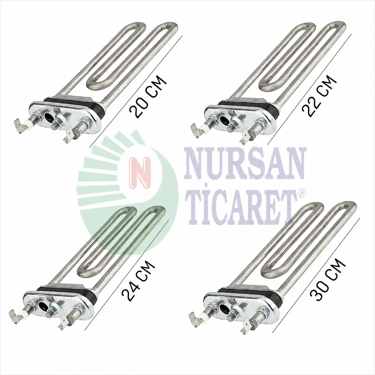 ÇAMAŞIR MAKİNASI REZİSTANSI DELİKLİ 220V 8,5Q CR-Nİ (DELİKLİ) 2000 W (20 CM) / 2000W (22 CM) / 2000W (24 CM) / 2000W (30 CM)